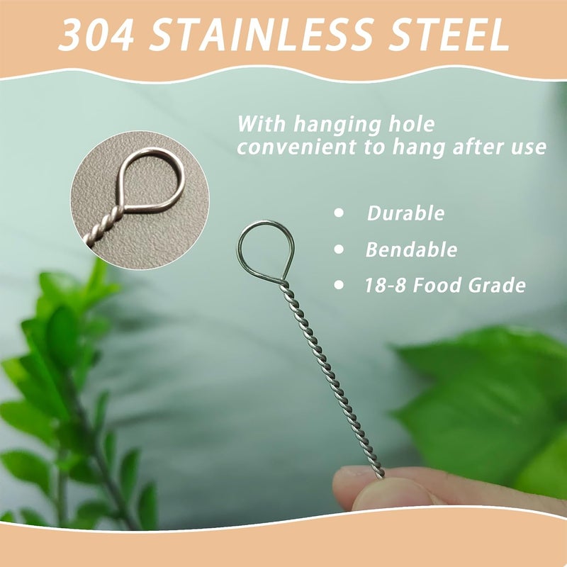 CIDYAUST 2Pcs Straw Cleaner,Straw Cleaner Brush for Metal/Glass/Silicone Straws,Reusable Straw Brush Cleaner with Nylon Bristles,Stanley Straw Cleaner Brush for Baby Bottles,Keyboard and Hummingbird Feeder. - Image 4
